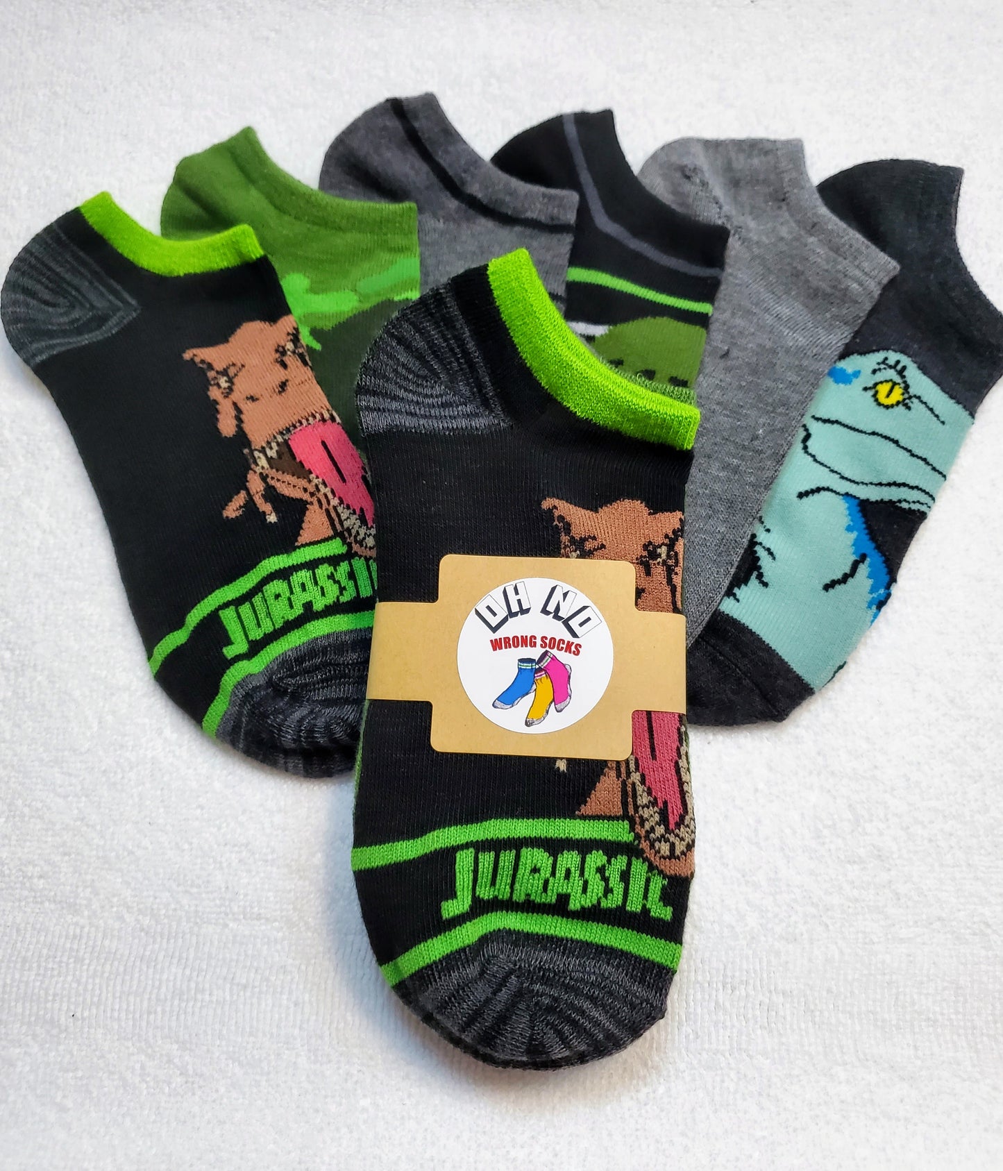"New" Jurassic Park Boys "No Show" Socks "New