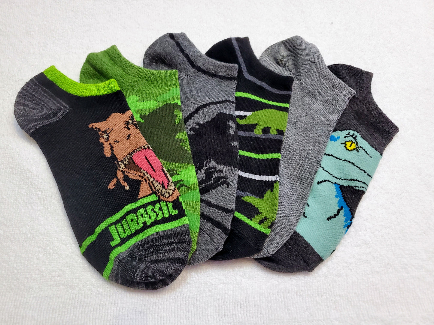 "New" Jurassic Park Boys "No Show" Socks "New