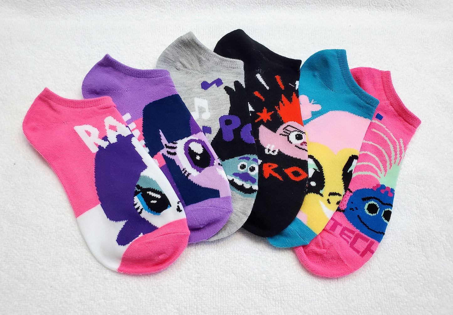 "New" Trolls Assorted Big Girls Ankle Socks