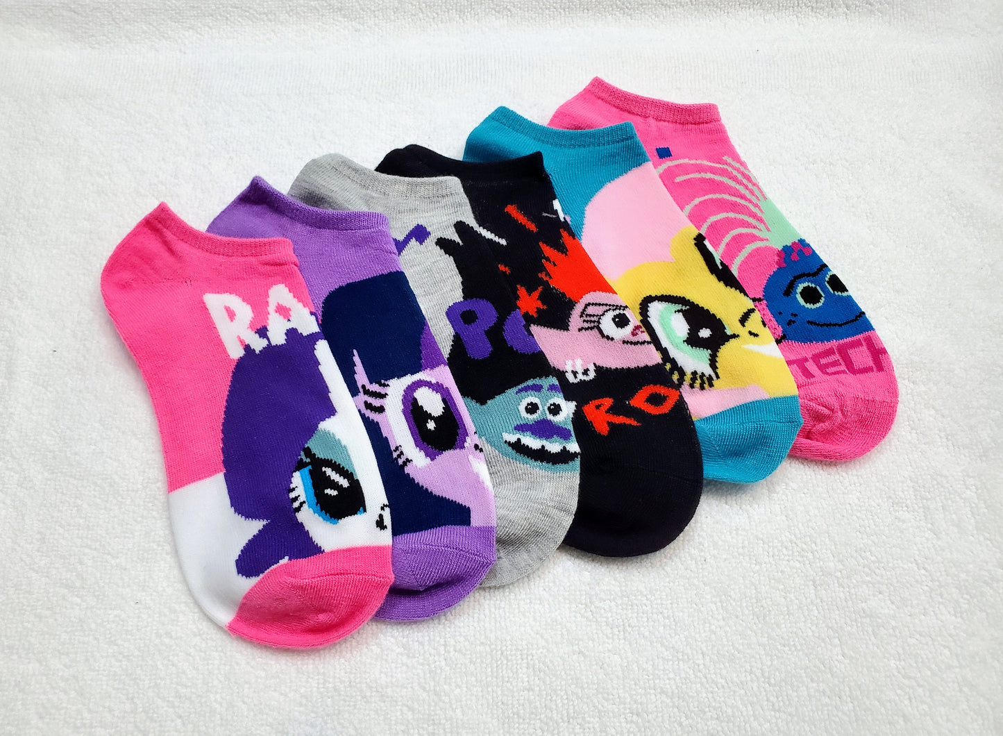 "New" Trolls Assorted Big Girls Ankle Socks