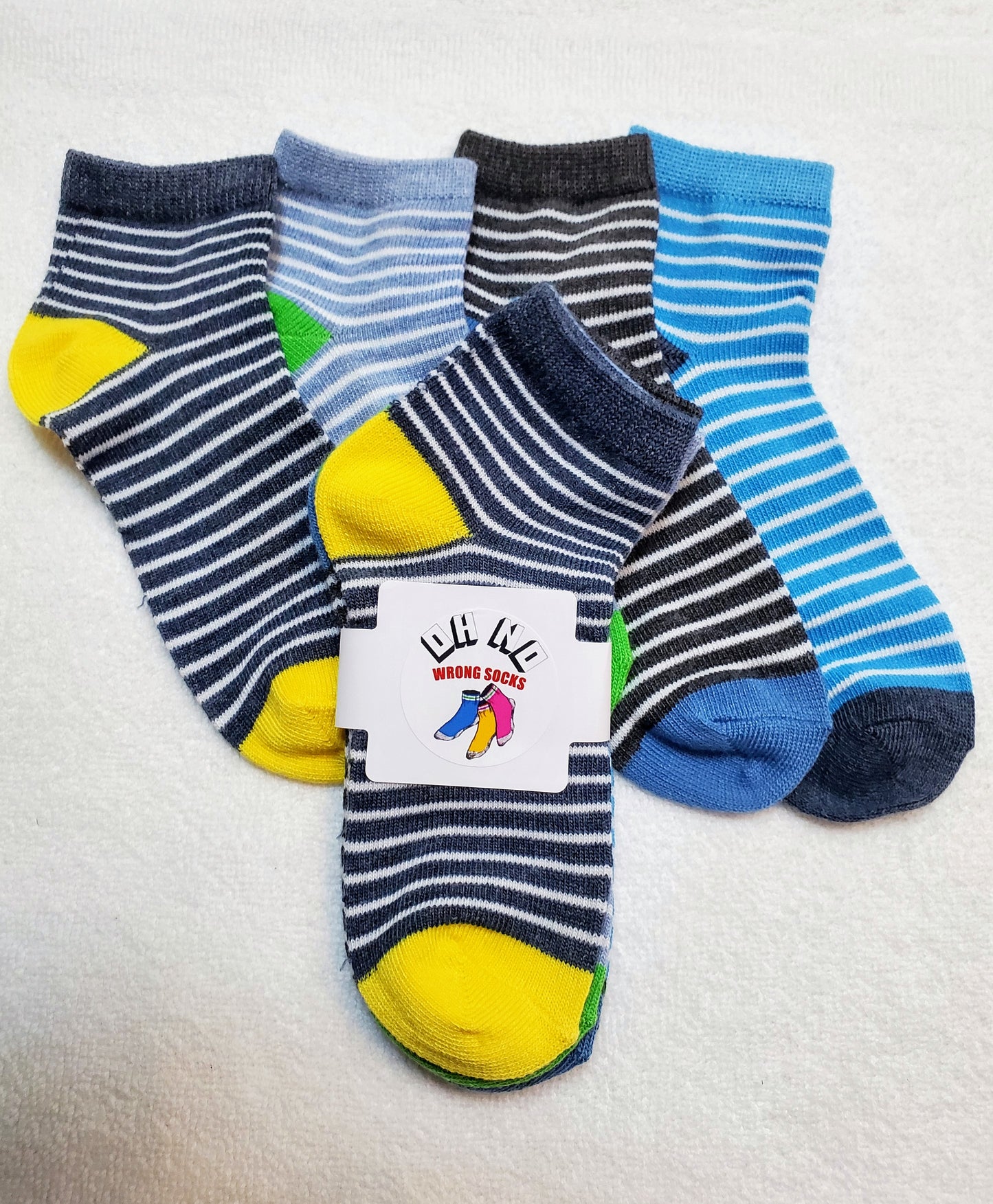 "New" Boys Assorted Blue Stripe Crew Socks