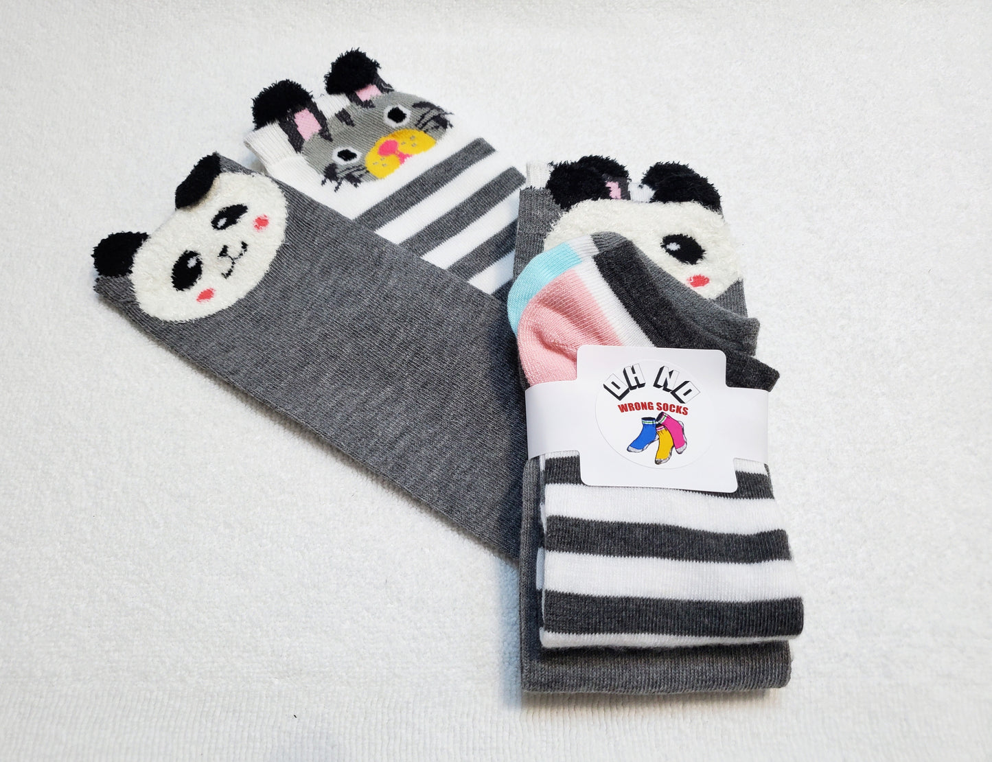 "New" By: Color City Cartoon Animal "Girls" Knee High Socks (Panda and Cat)