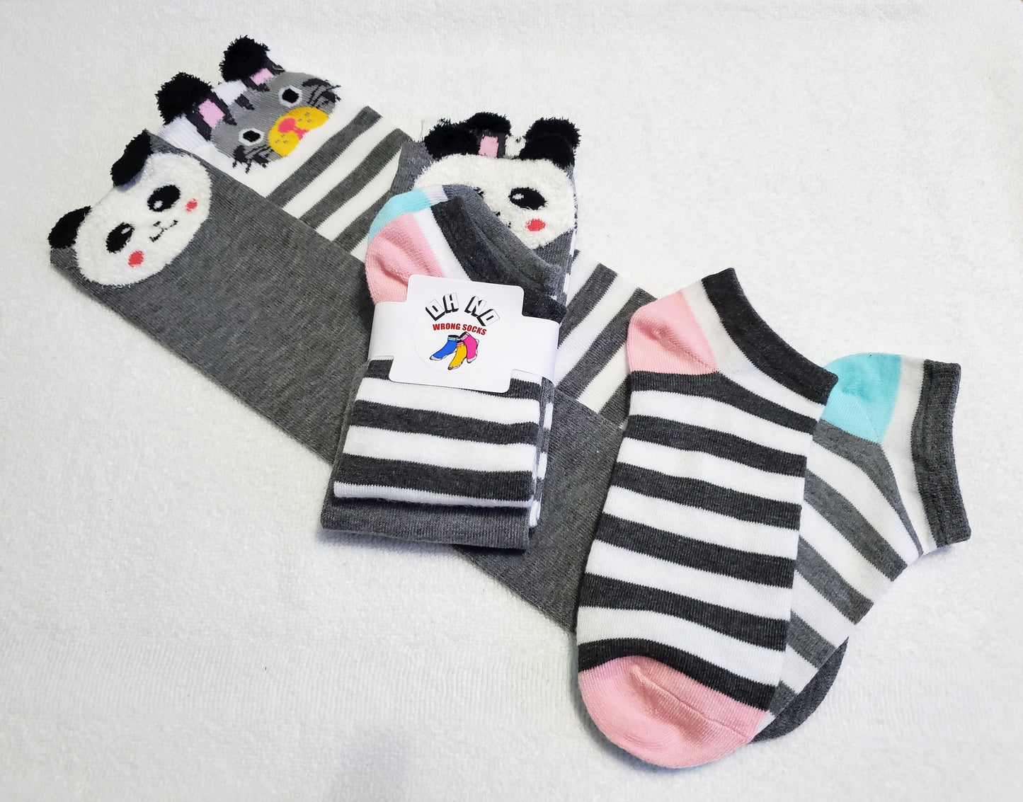 "New" By: Color City Cartoon Animal "Girls" Knee High Socks (Panda and Cat)