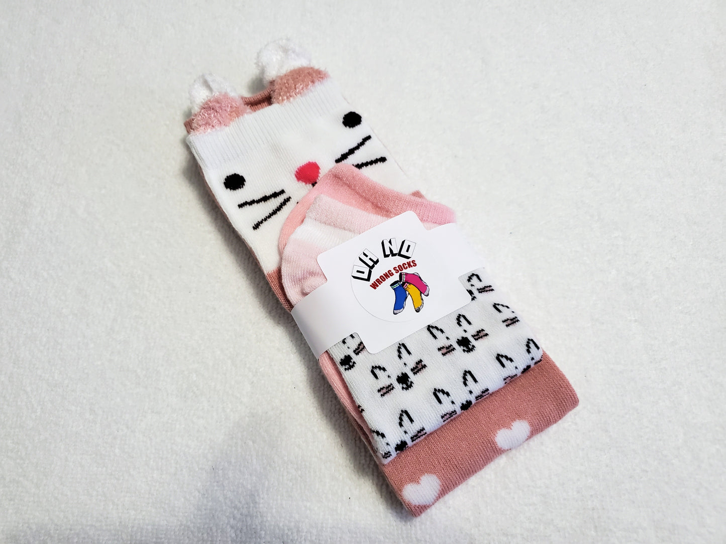 "New" By: Color City Cartoon Animal "Girls" Knee High Socks (Cat and Bunny)