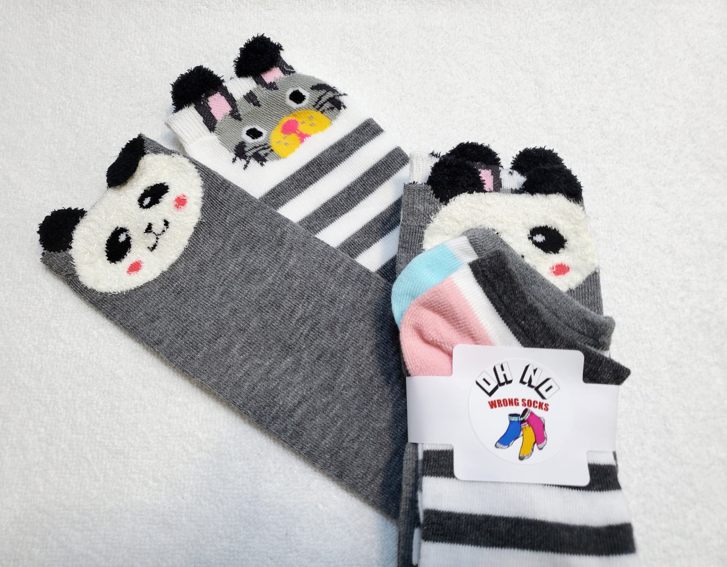 "New" By: Color City Cartoon Animal "Girls" Knee High Socks (Panda and Cat)