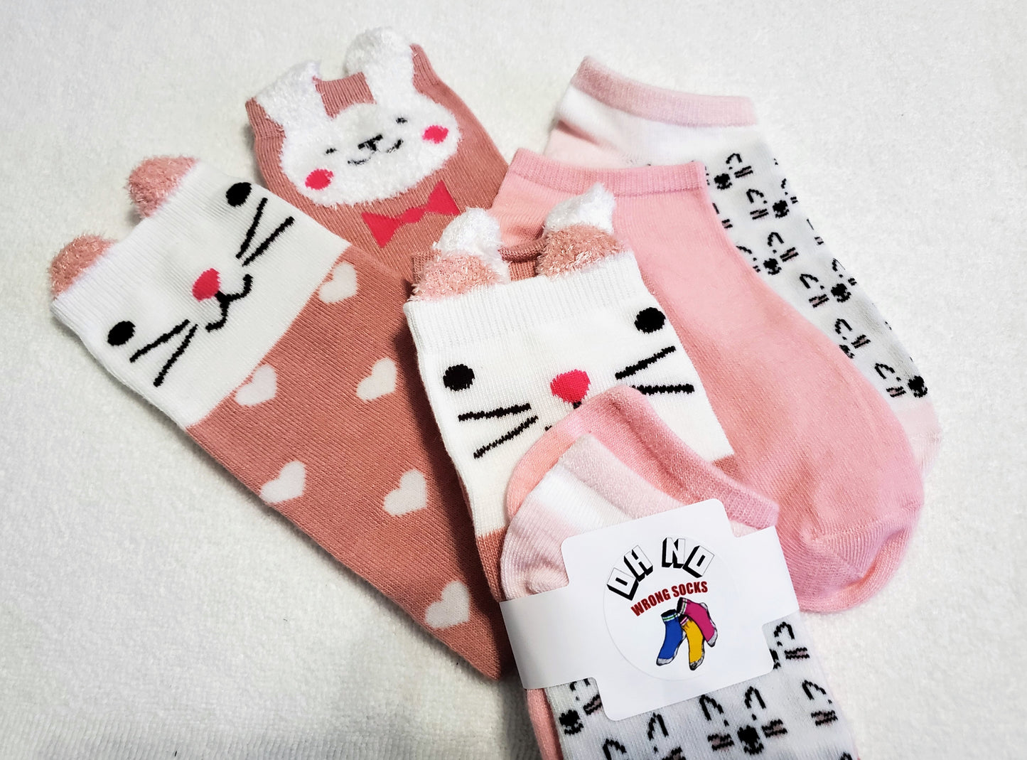 "New" By: Color City Cartoon Animal "Girls" Knee High Socks (Cat and Bunny)