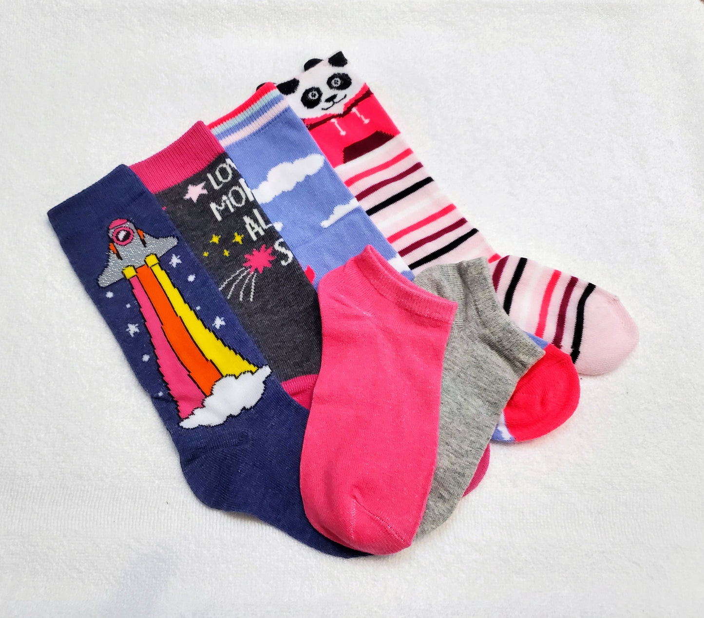 "New" By: "Cat & Jack" Girls Knee High Socks (Rocket)