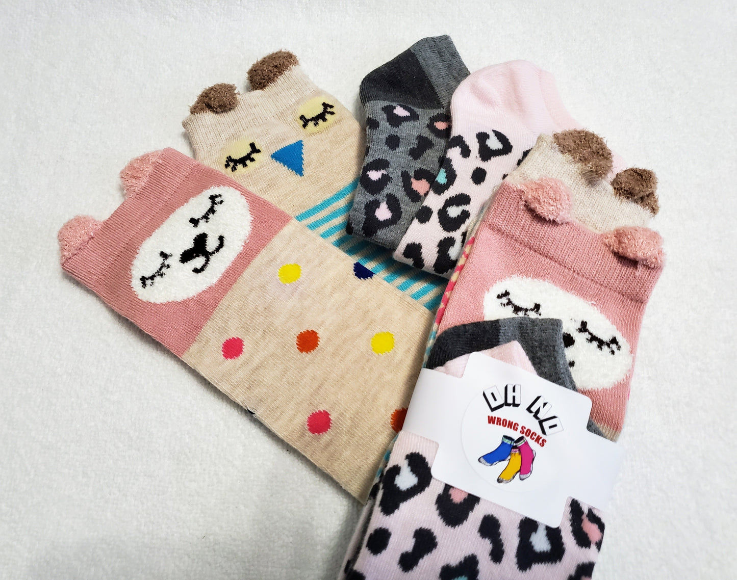 "New" By: Color City Cartoon Animal "Girls" Knee High Socks (Cat and Owl)