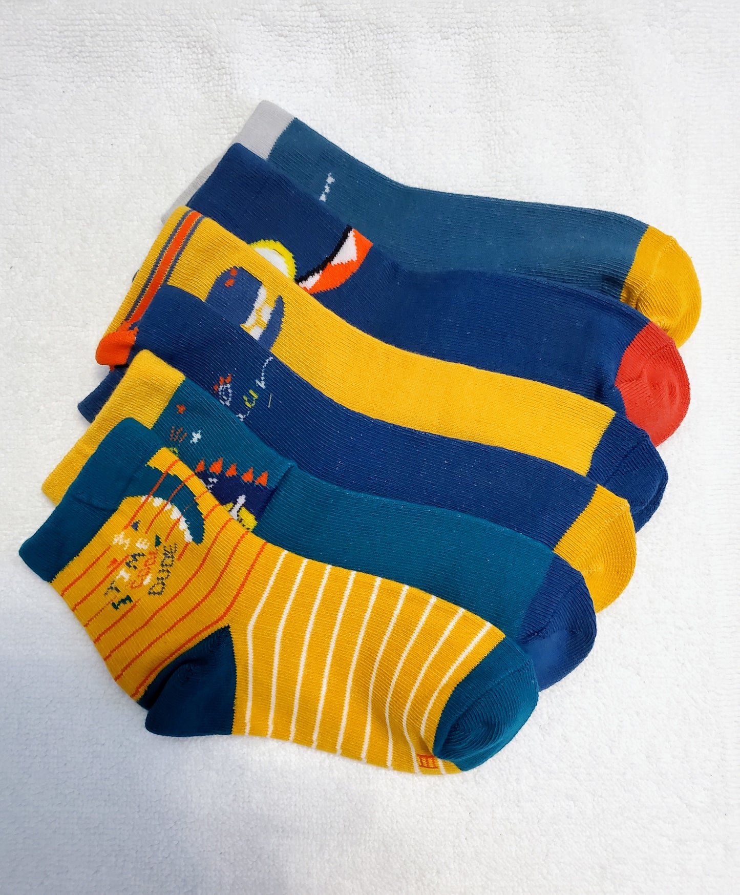 "New" Boys Assorted Dinosaur Crew Socks