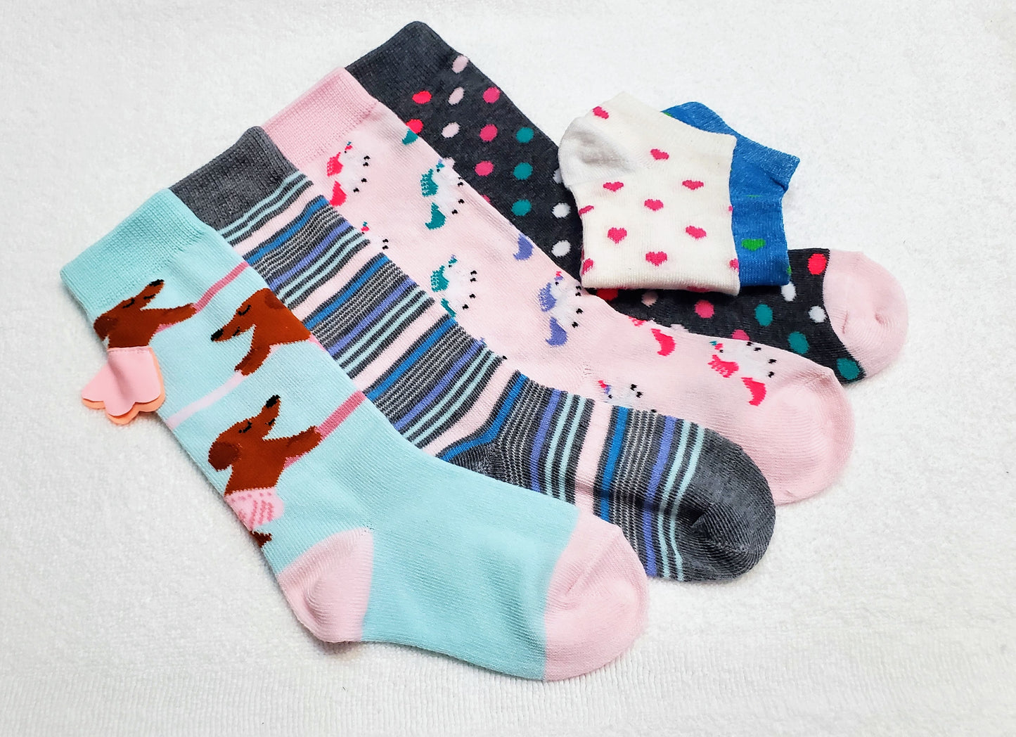 "New" Little Momma "Cat & Jack" Knee High Socks (Light Blue/Pink Assorted)