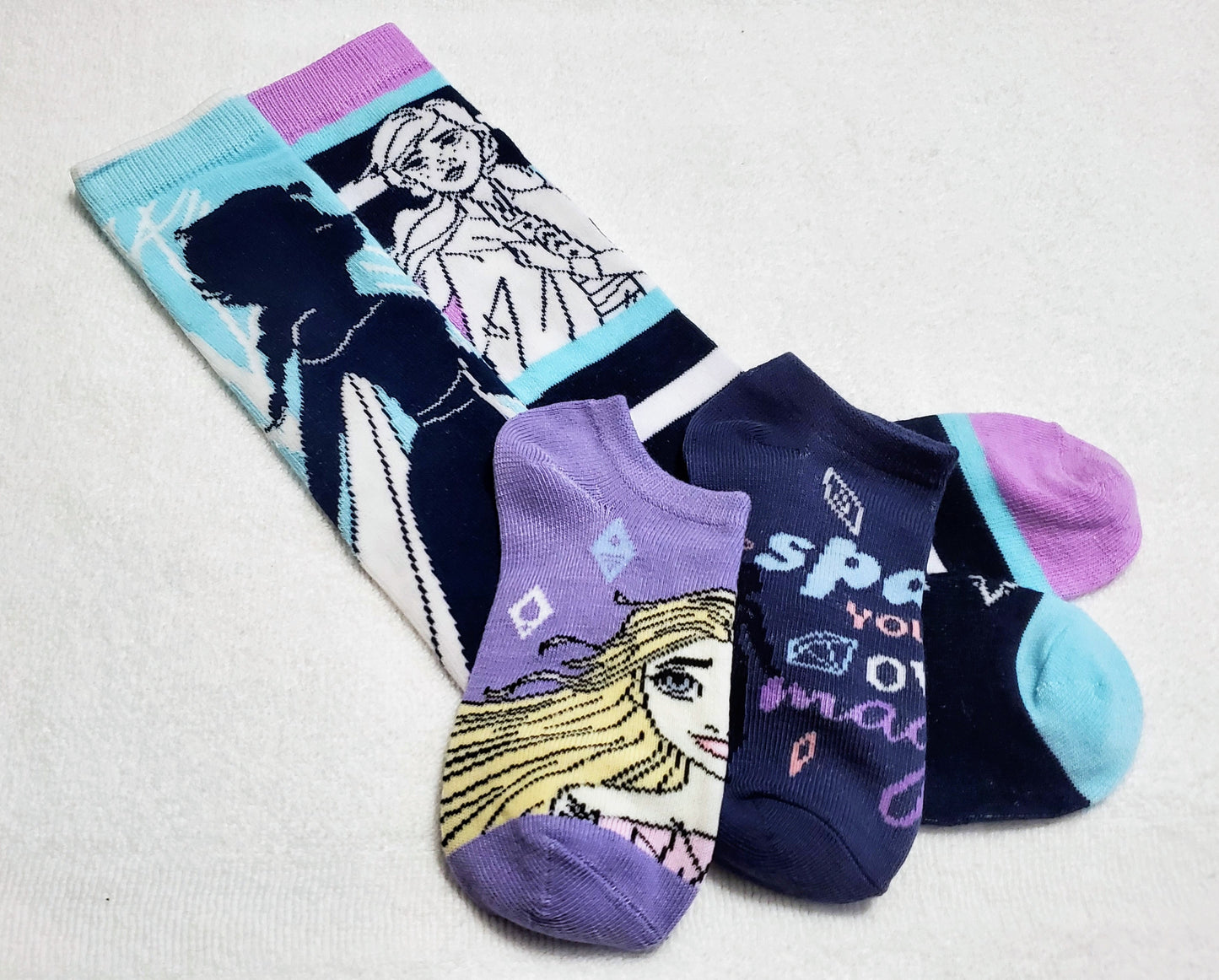 "New" By: Disney "Frozen" Girls Knee High Socks (Elsa Shadow)