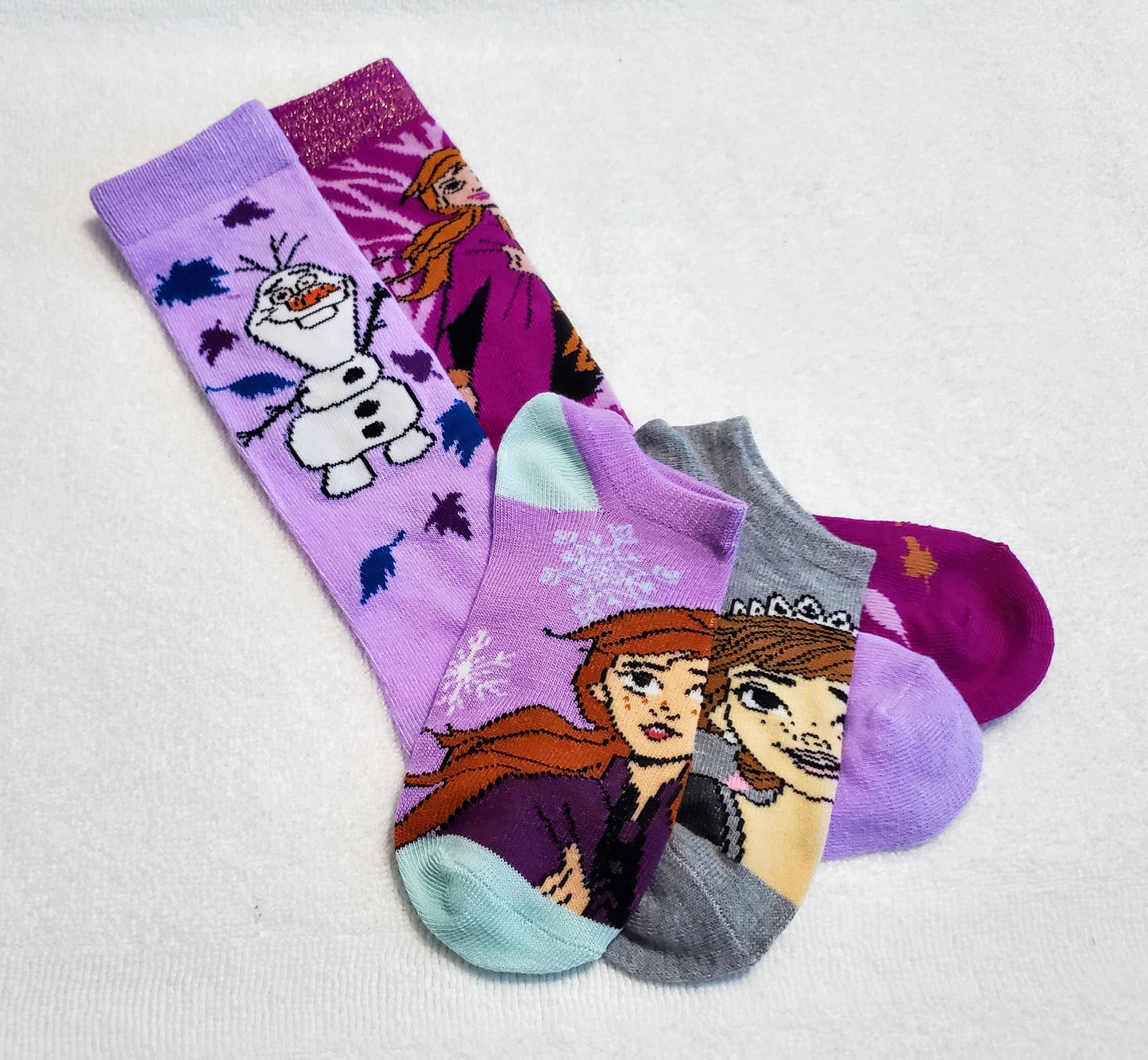 "New" By: Disney "Frozen" Girls Knee High Socks (Olaf Purple)