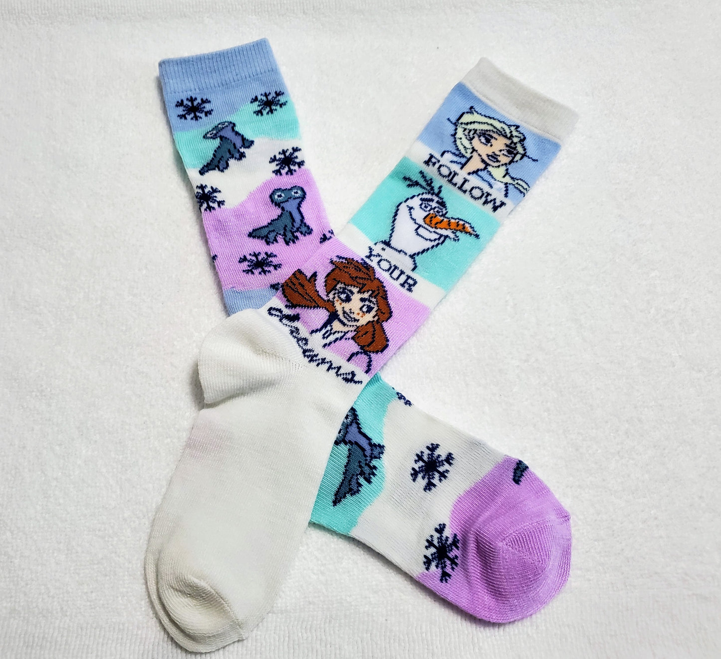 "New" By: Disney "Frozen" Girls Knee High Socks (Elsa Olaf Anna)
