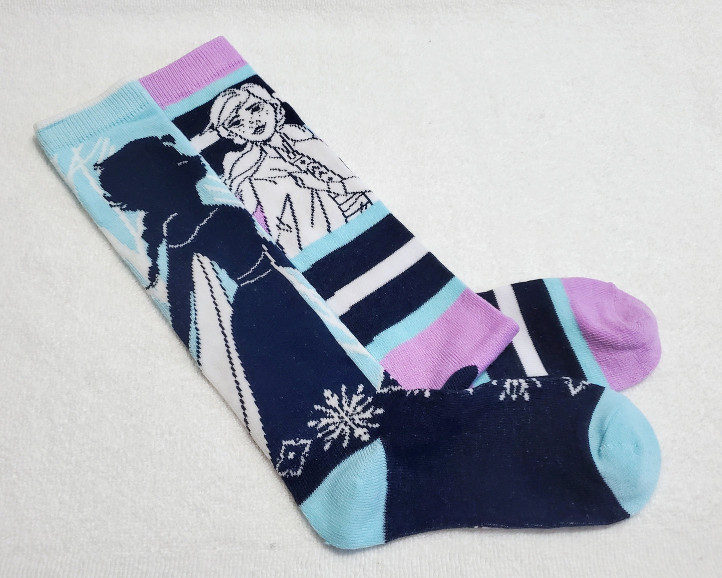 "New" By: Disney "Frozen" Girls Knee High Socks (Elsa Shadow)