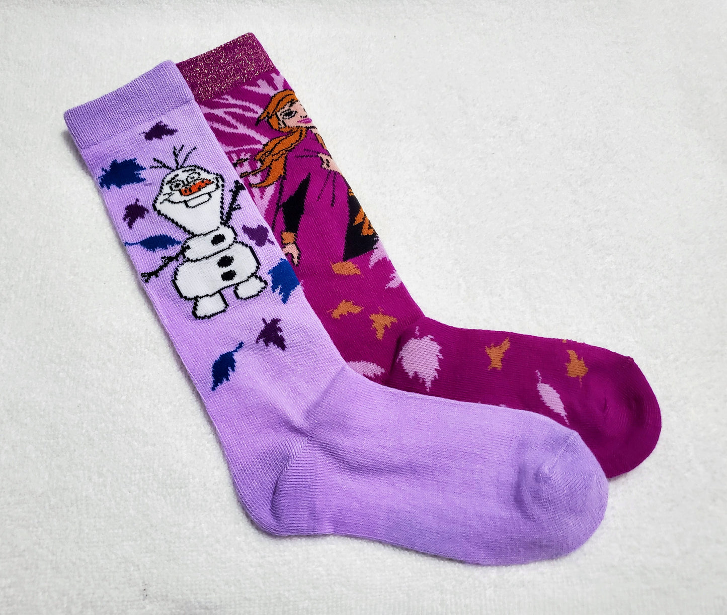 "New" By: Disney "Frozen" Girls Knee High Socks (Olaf Purple)