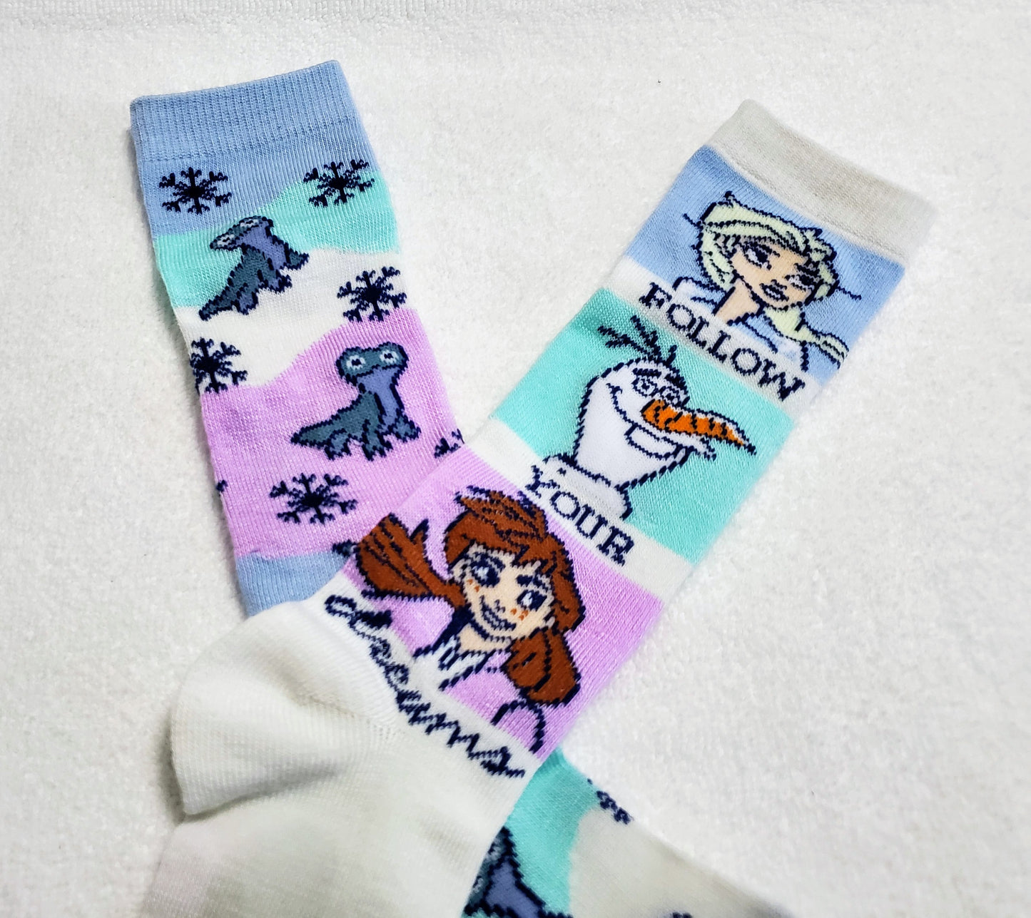 "New" By: Disney "Frozen" Girls Knee High Socks (Elsa Olaf Anna)