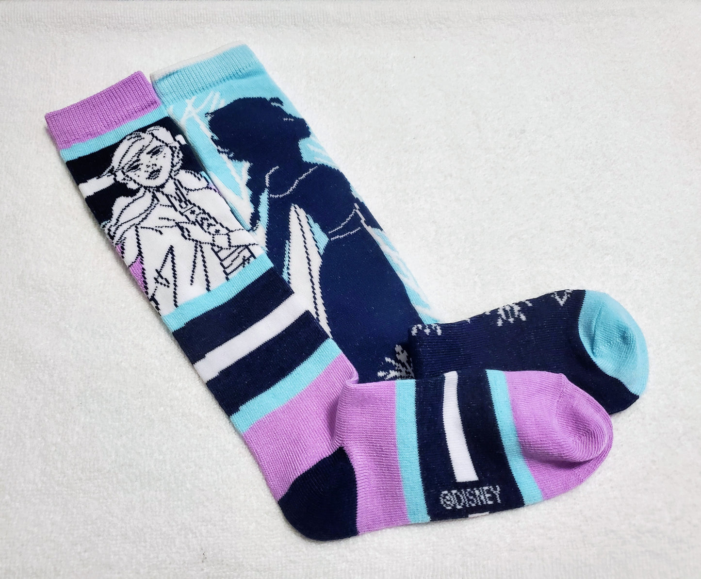 "New" By: Disney "Frozen" Girls Knee High Socks (Elsa Shadow)