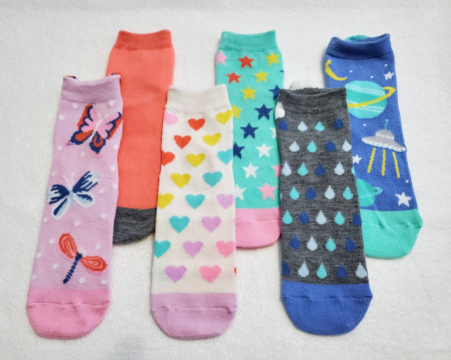 "New" Girls Assorted Butterfly Socks