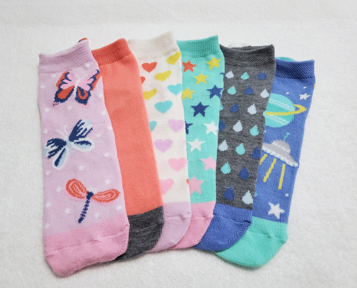 "New" Girls Assorted Butterfly Socks