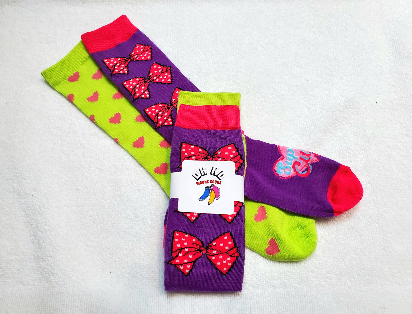 "New" JoJo Siwa Girls Knee High Socks (Hearts & Bows) (FREE JoJo Bow with Purchase)