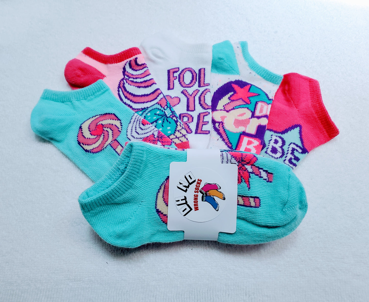 "New" JoJo Siwa Girls "No Show" Socks (FREE JoJo Bow with Purchase)
