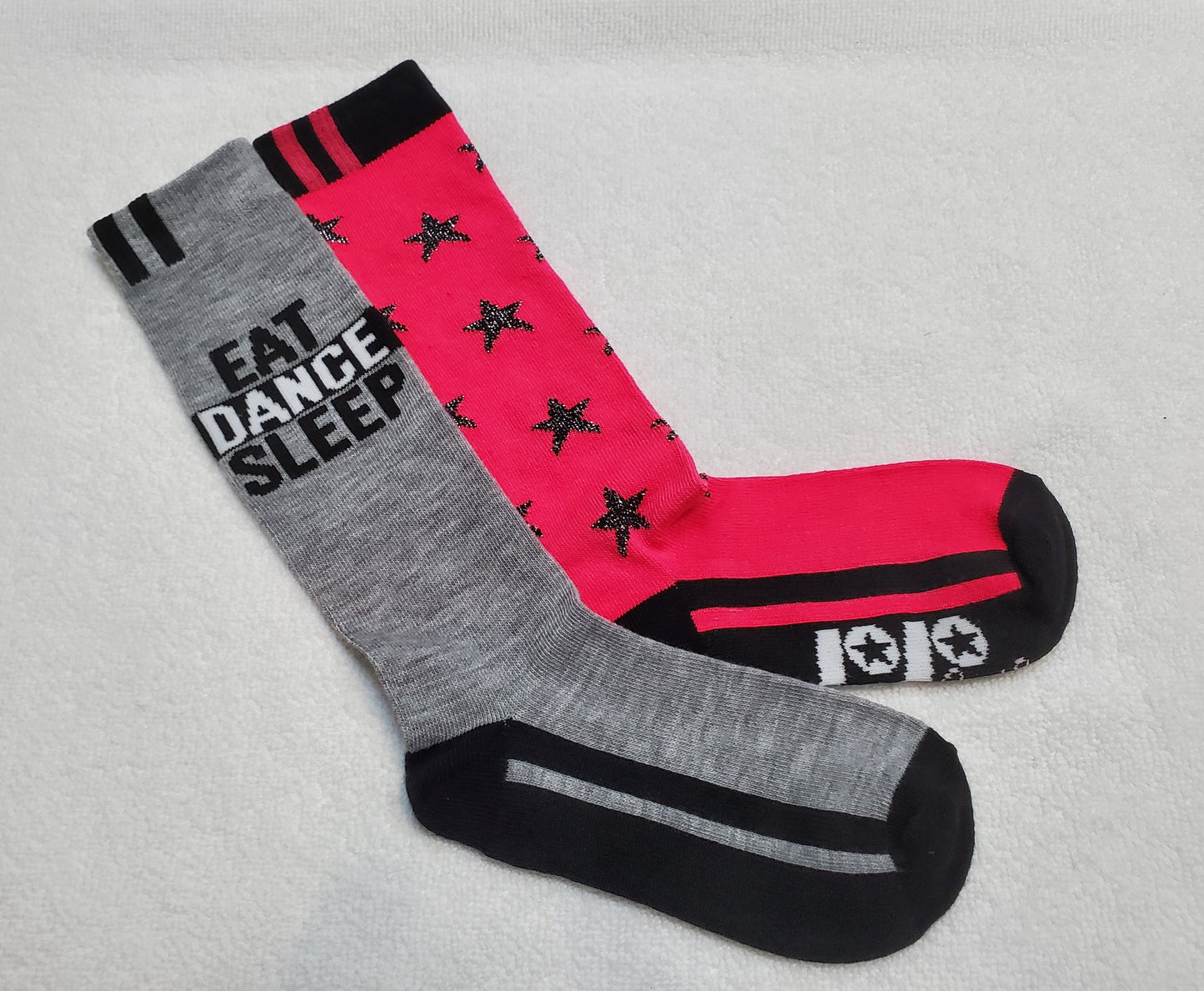 "New" JoJo Siwa Girls Knee High Socks (Eat, Dance, Sleep) (FREE JoJo Bow with Purchase)