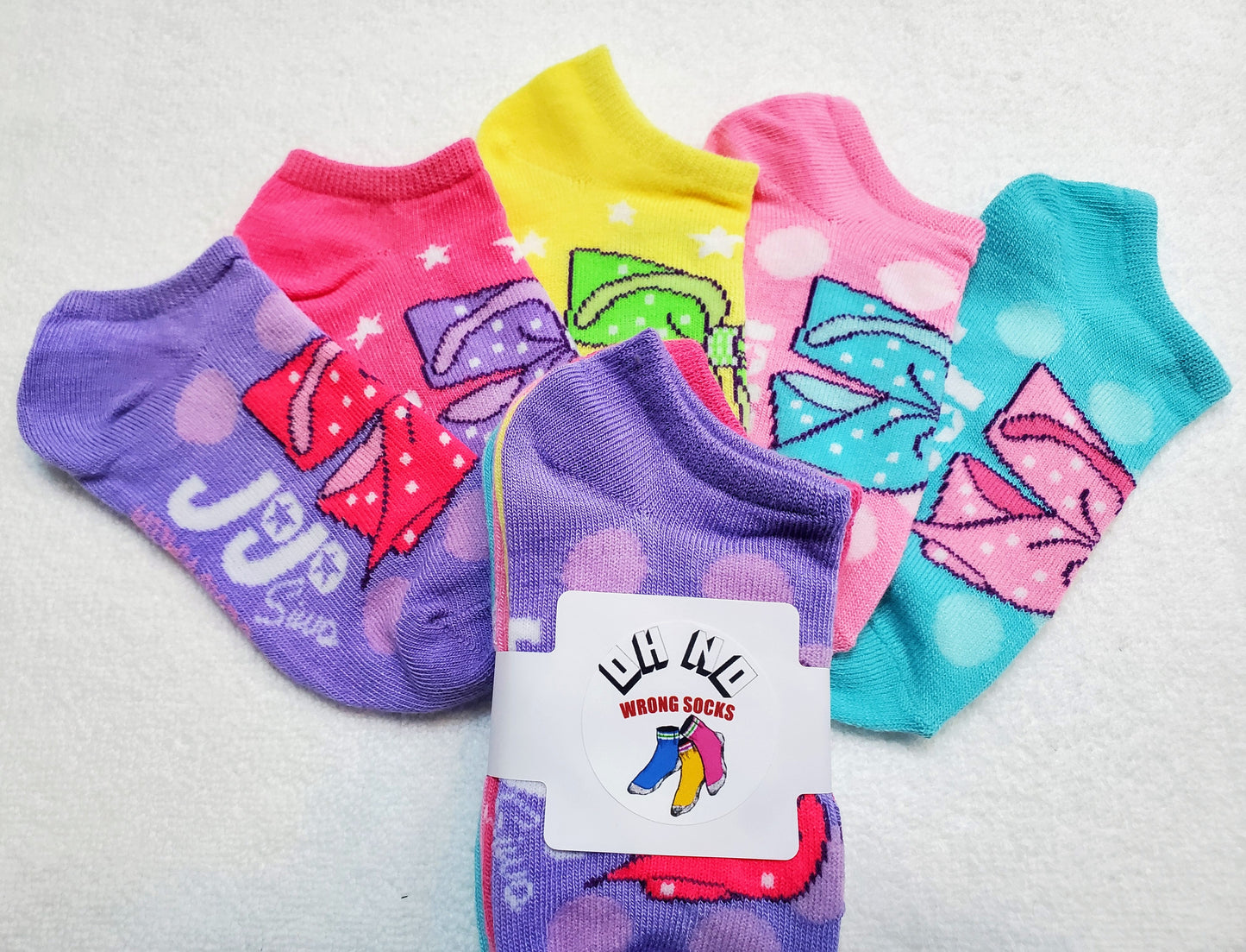 "New" JoJo Siwa Girls "No Show" Socks (FREE JoJo Bow with Purchase)