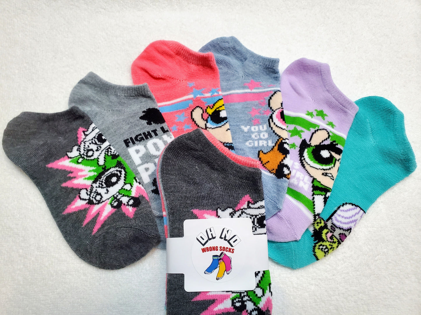 "New" Cartoon Network Powerpuff Girls "No Show" Socks