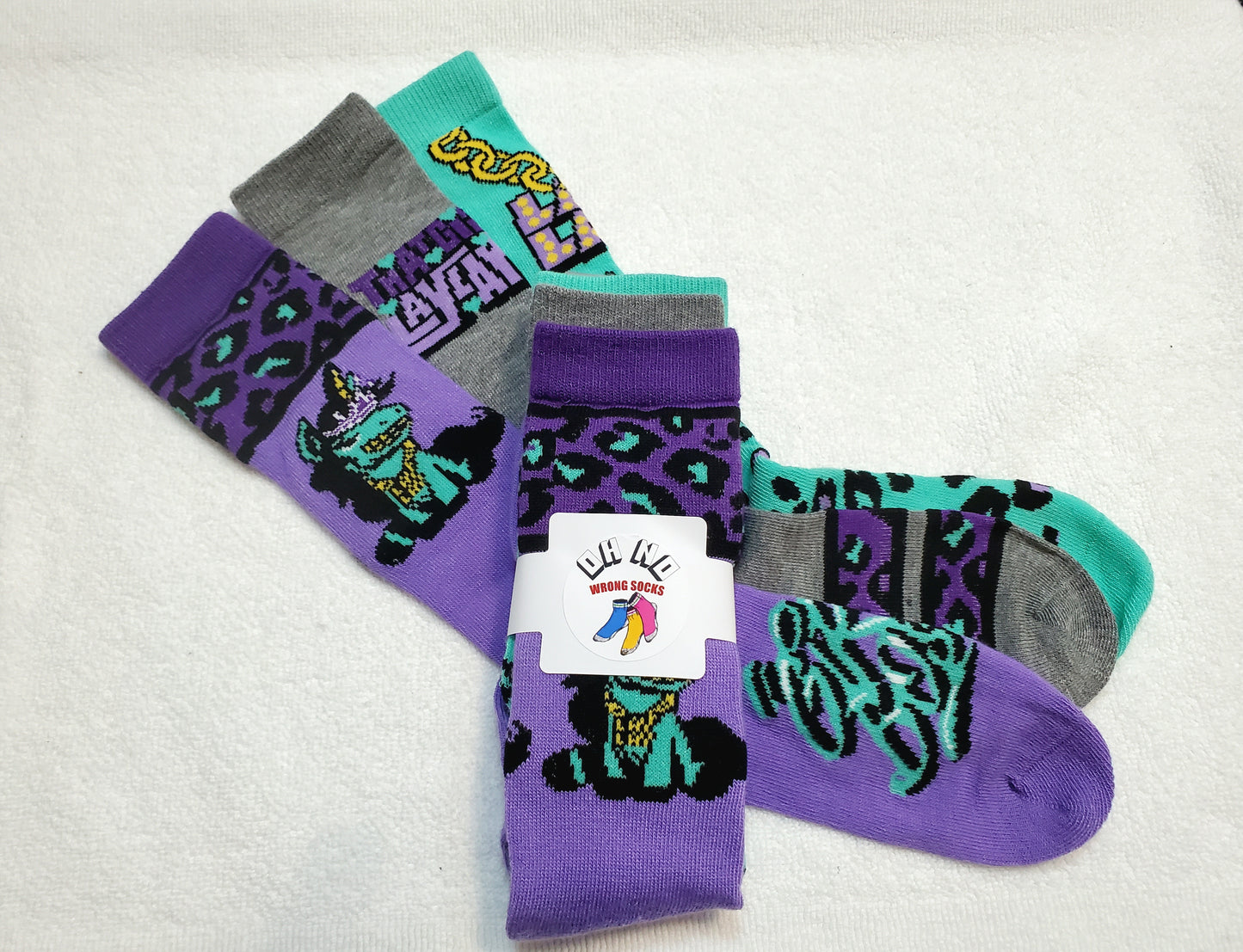 "New" That Girl Lay Lay Girls Knee High Socks (Purple)