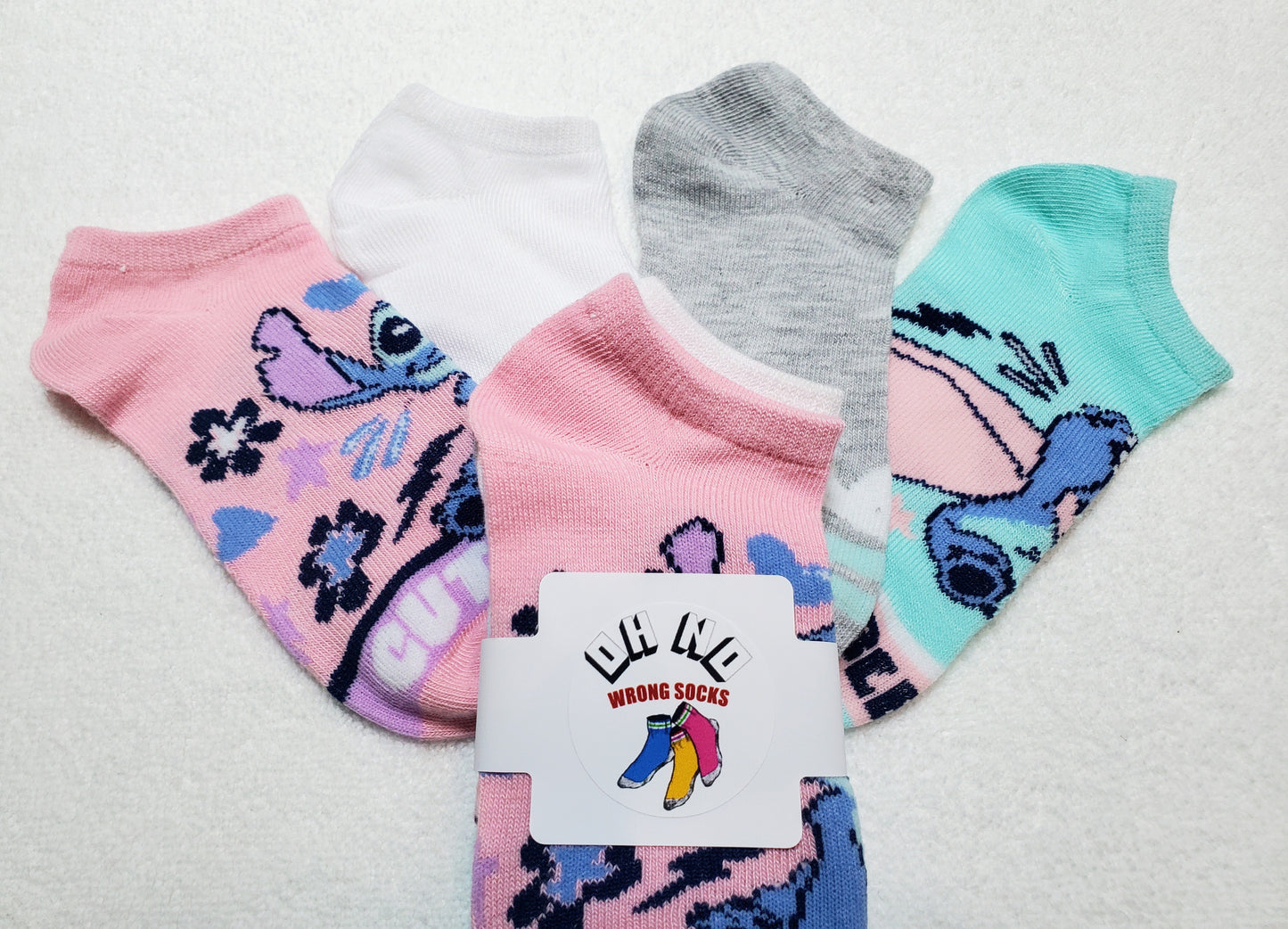 "New" Disney's Lilo & Stitch Girls "No Show" Socks
