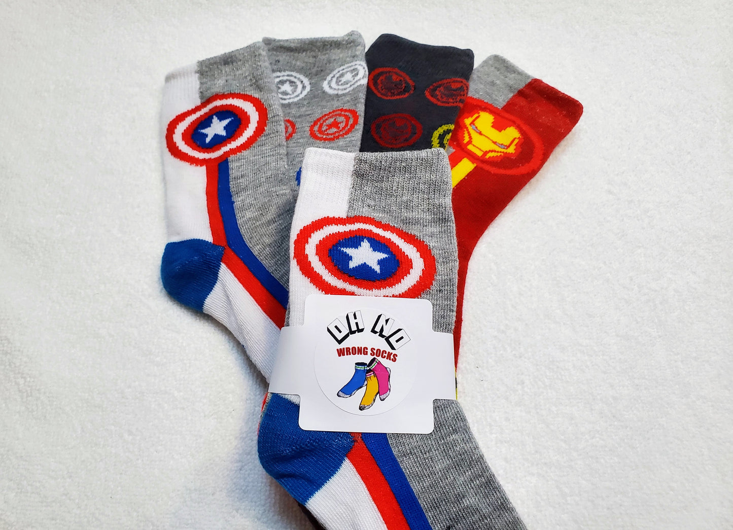 "Marvel" Captain America and Iron Man Boys Crew Socks