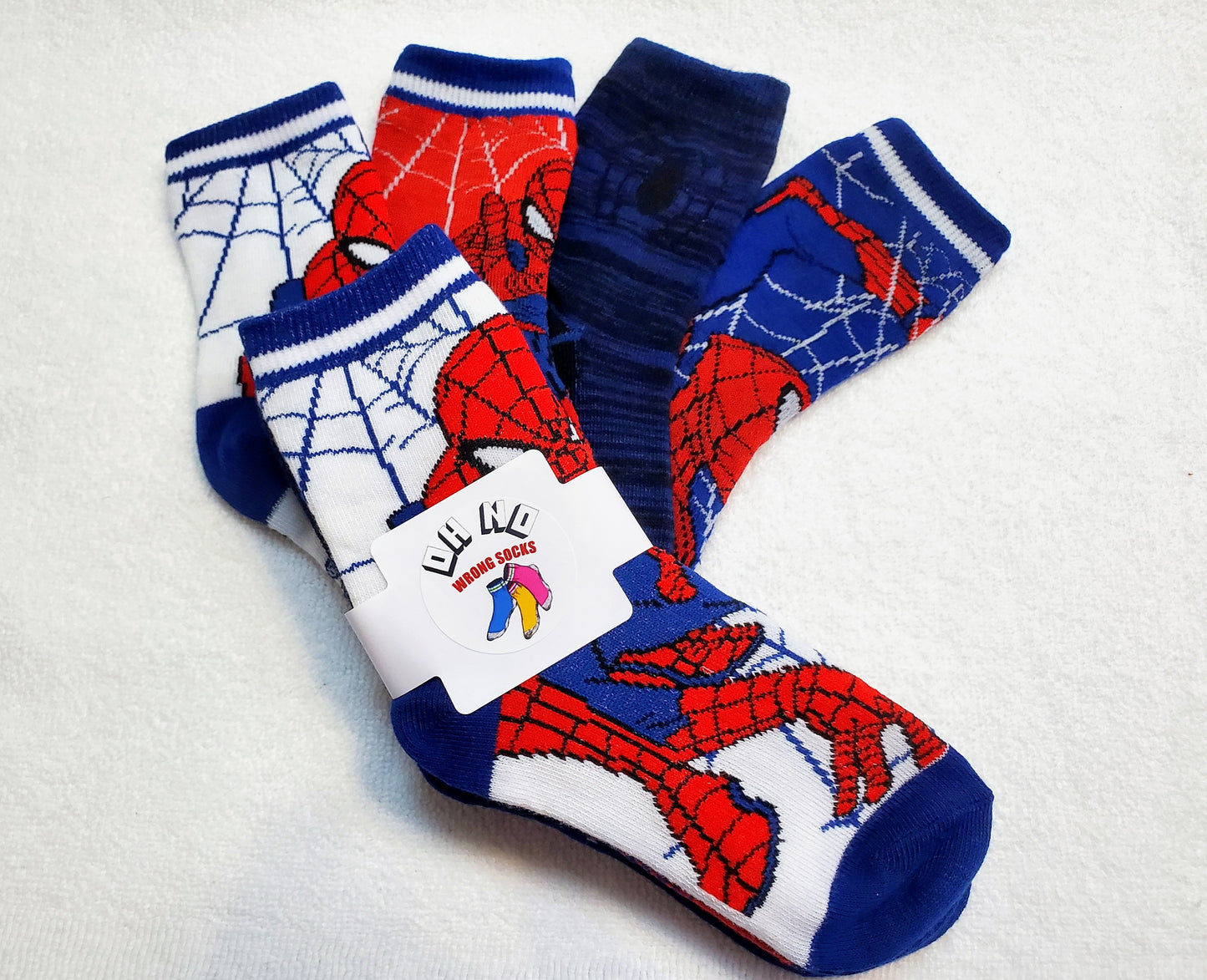 "Marvel" Spider Man Boys Crew Socks Red Wht Blue