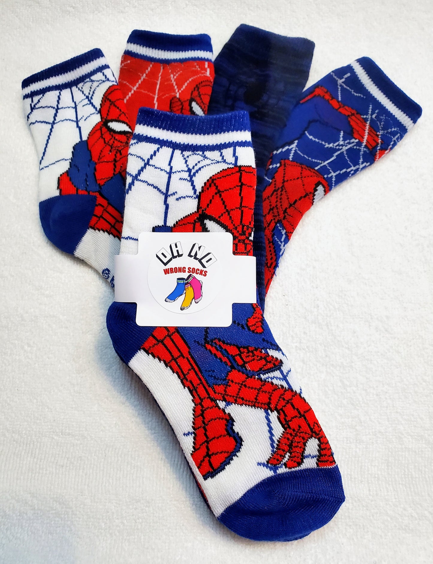 "Marvel" Spider Man Boys Crew Socks Red Wht Blue