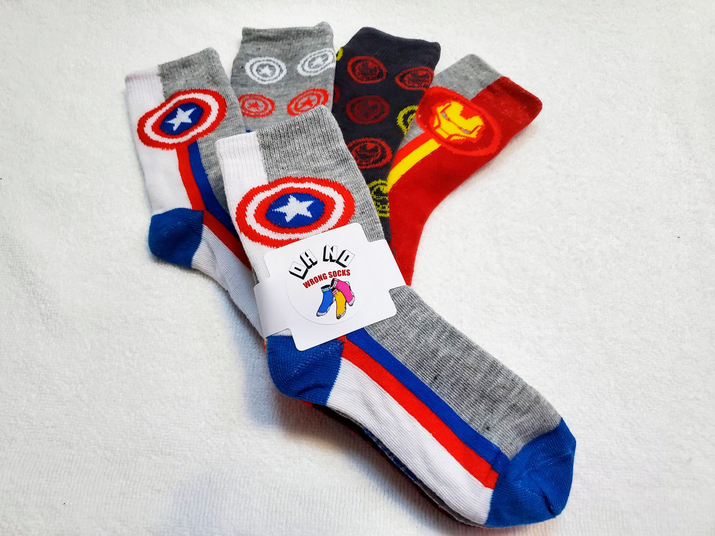 "Marvel" Captain America and Iron Man Boys Crew Socks