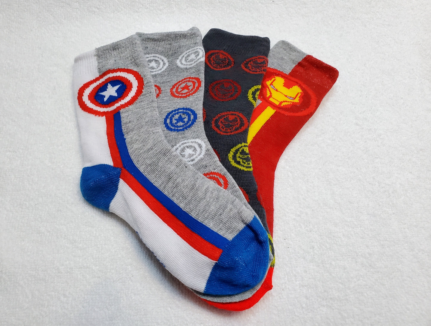 "Marvel" Captain America and Iron Man Boys Crew Socks