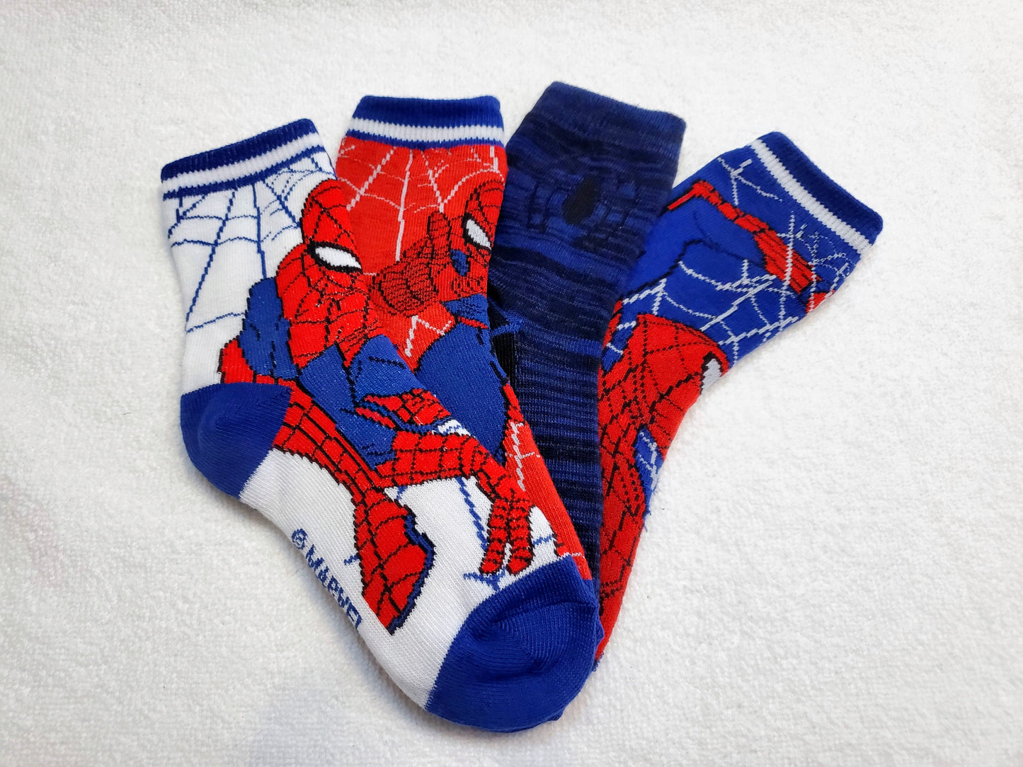 "Marvel" Spider Man Boys Crew Socks Red Wht Blue