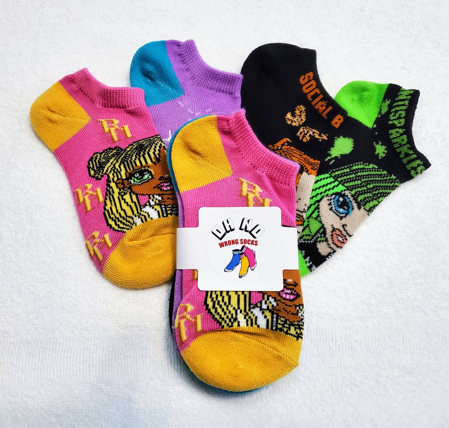 "New" Rainbow High Girls "No Show" Socks