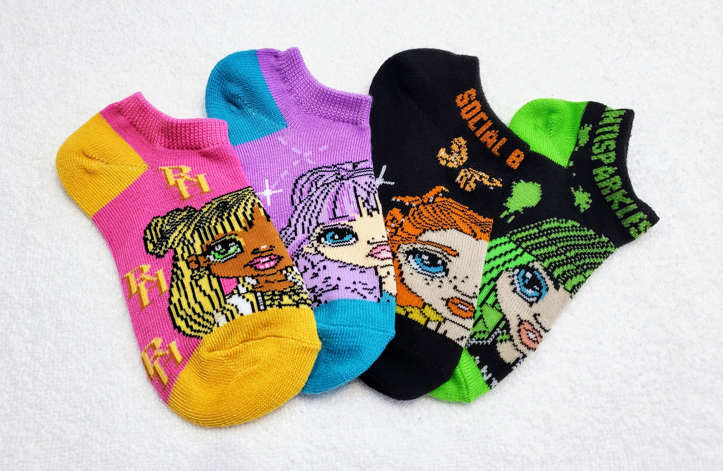 "New" Rainbow High Girls "No Show" Socks