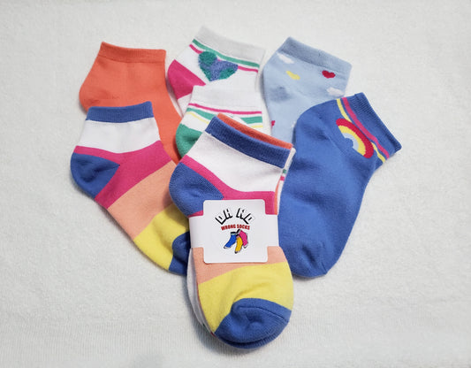 "New" Girls Soft Assorted Ankle Socks (Yellow, Pink, Blues and White)