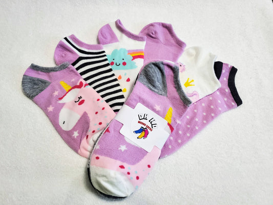 "New" Unicorn Girls "No Show" Socks